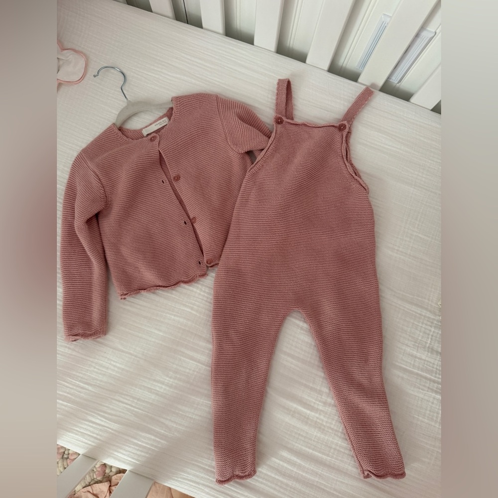 Zara overall and cardigan set